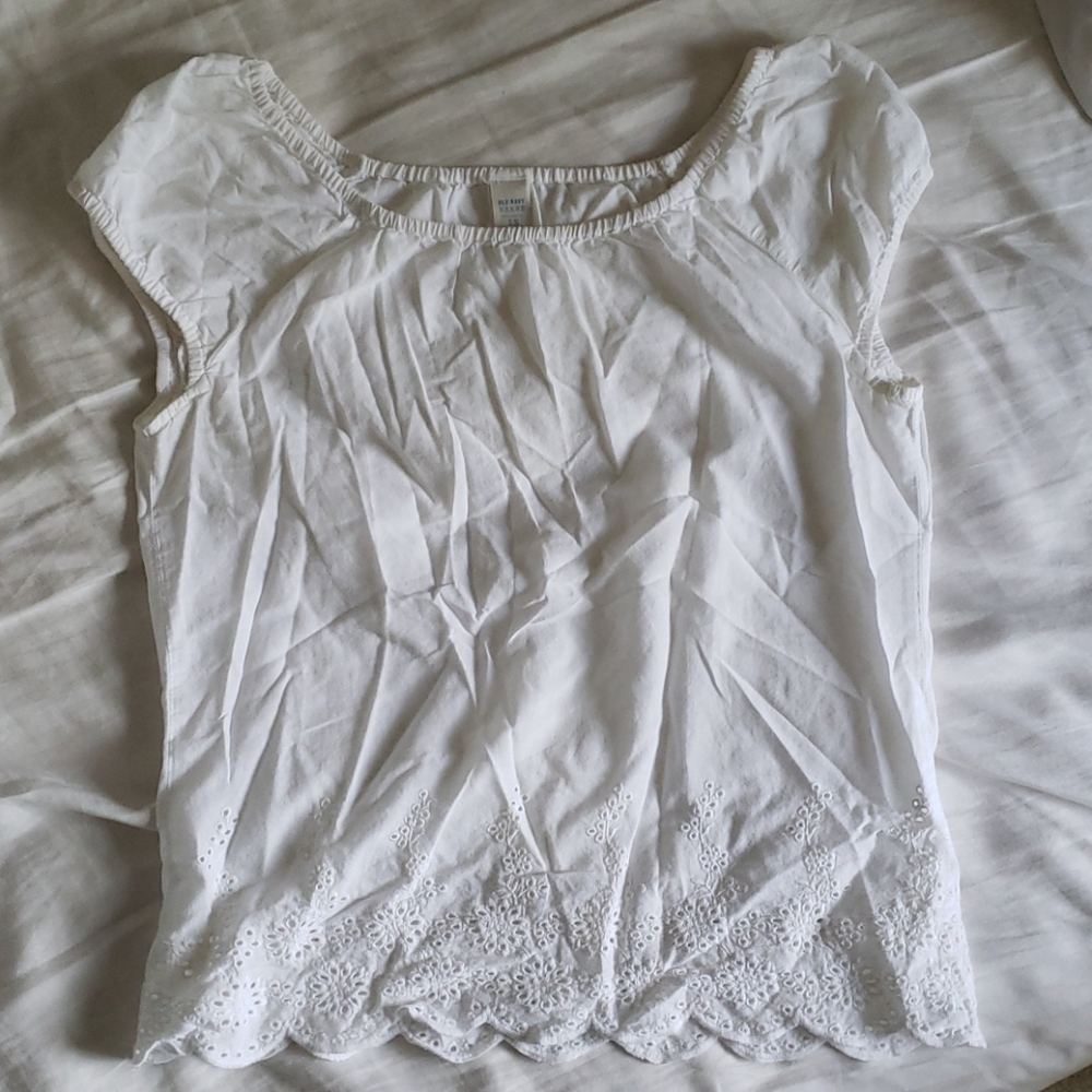 Womens White Blouse with Floral